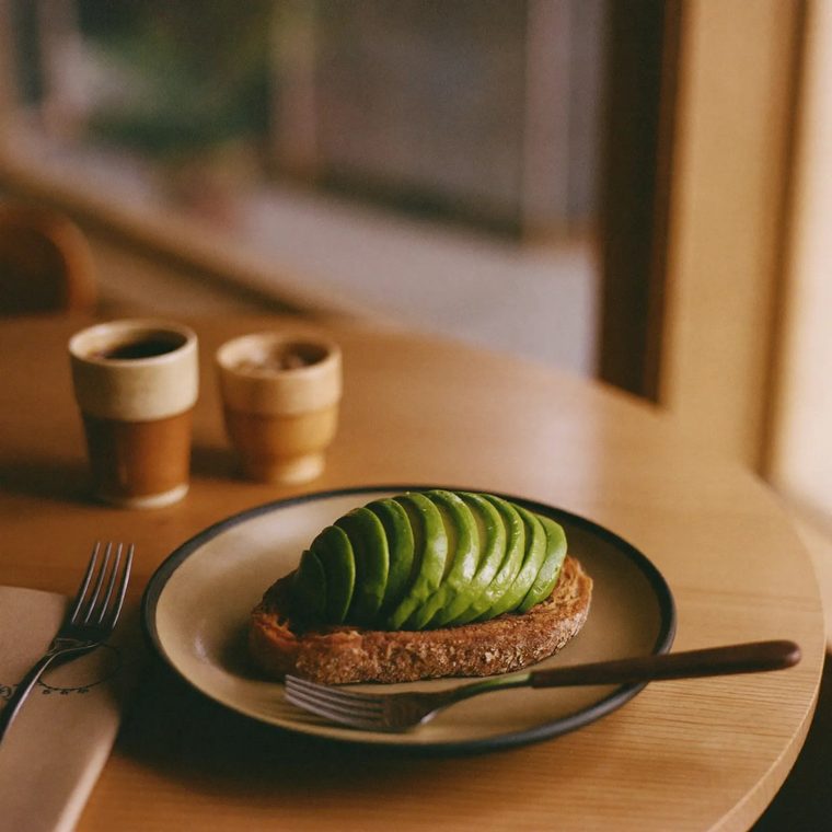 Avocado on toasted sourdough